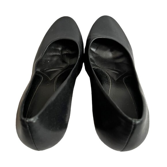 Nurture Avery Black Leather Career Comfort Fit Heels Sz 8 Womens Black Round Toe - Picture 8 of 10